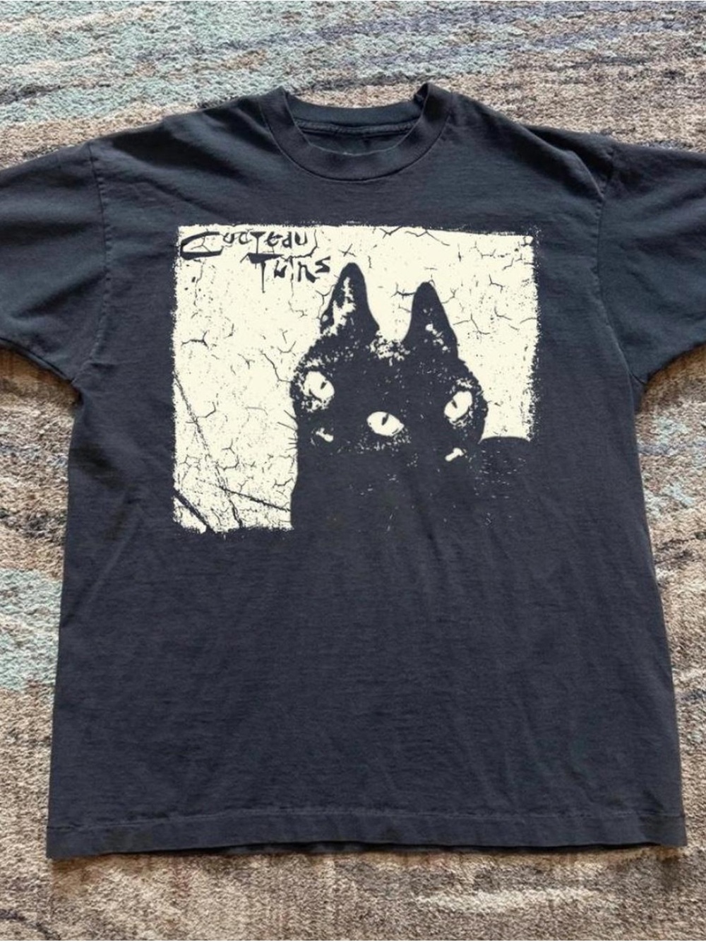 Black Cat Graphic T-Shirt - Cocteau twin band shirt